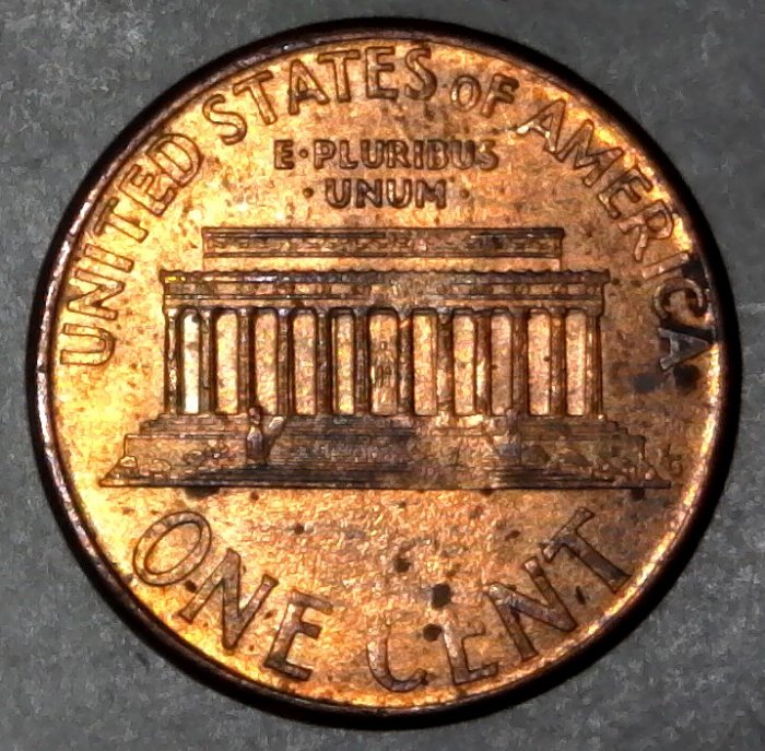1995-P-Lincoln-Cent-Struck-Through-Grease-On-Face-Weighs-2.5-Grams.